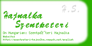 hajnalka szentpeteri business card